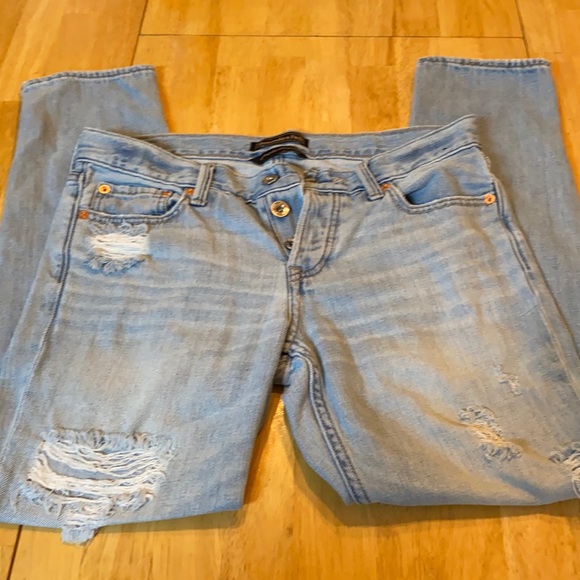 Abercrombie & Fitch Denim - Abercrombie & Fitch Distressed Button Fly Light wash Women’s Jeans Size 26